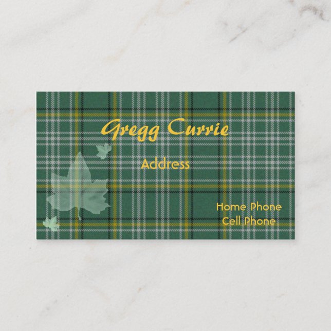 Scottish Tartan Plaid Business Card (Front)
