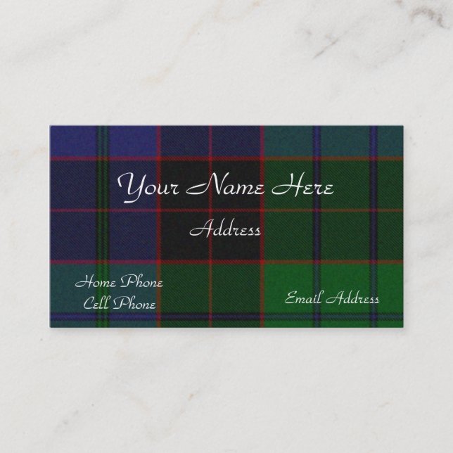 Scottish Tartan Plaid Business Card (Front)