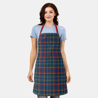 Scottish Tartan Plaid in cherry red & royal blue Apron