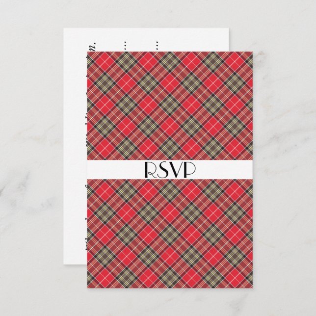 Scottish Tartan Plaid Theme Celebration Party RSVP Invitation (Front/Back)