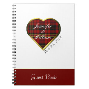 Scottish Tartan Plaid Wedding Guest Sign In Notebook