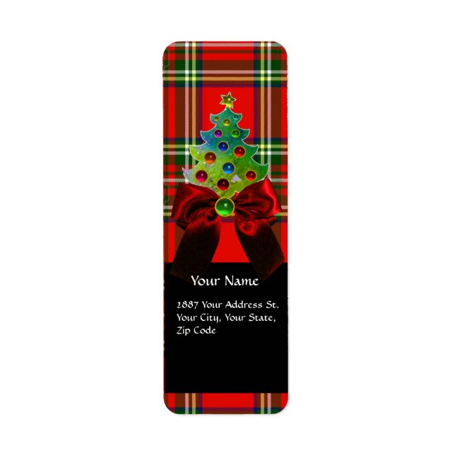 SCOTTISH TARTAN ,RED GREEN BOWS AND CHRISTMAS TREE (Front)