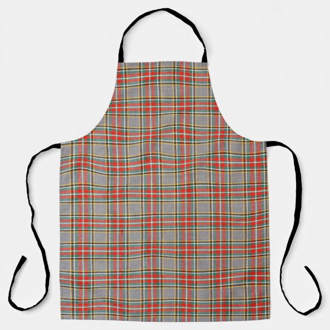 Scottish tartan: red-green-yellow pattern. apron (Front)