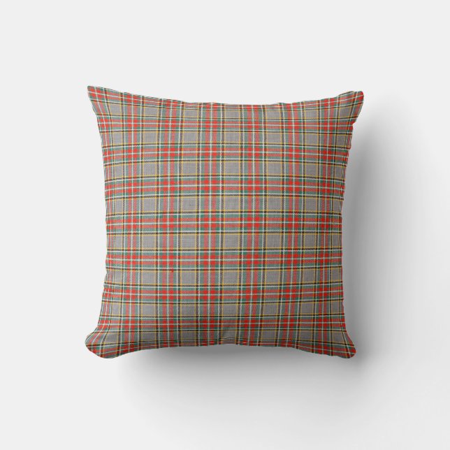 Scottish tartan: red-green-yellow pattern. cushion (Front)