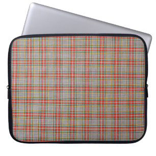 Scottish tartan: red-green-yellow pattern. laptop sleeve