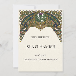 Scottish Tartan Save the Date Card