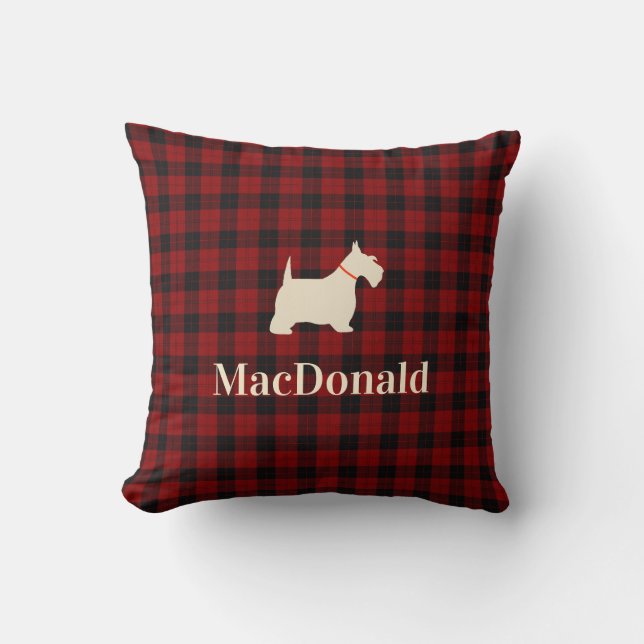 Scottish Tartan Scotty | Personalised Cushion (Front)