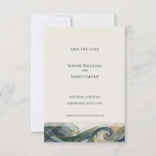 Scottish Tartan Wave Save the Date Card