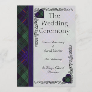 Scottish Tartan Wedding program - Armstrong Programme