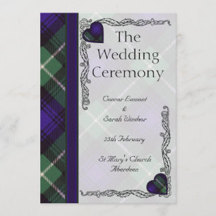 Scottish Tartan Wedding program - Lamont Programme