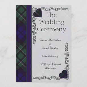Scottish Tartan Wedding program - Maccallum Programme