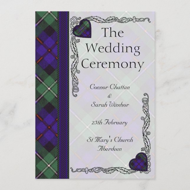 Scottish Tartan Wedding program - Mackenzie Programme (Front)