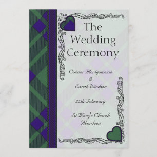 Scottish Tartan Wedding program - Montgomerie Programme