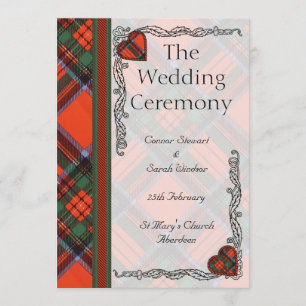Scottish Tartan Wedding program - Royal Stewart Programme