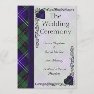 Scottish Tartan Wedding program - Urquart Programme