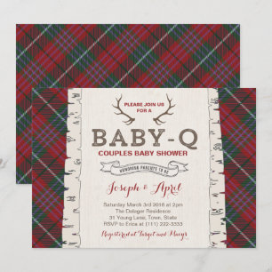 Scottish Tartan Wilderness Co-ed Baby Shower Invitation