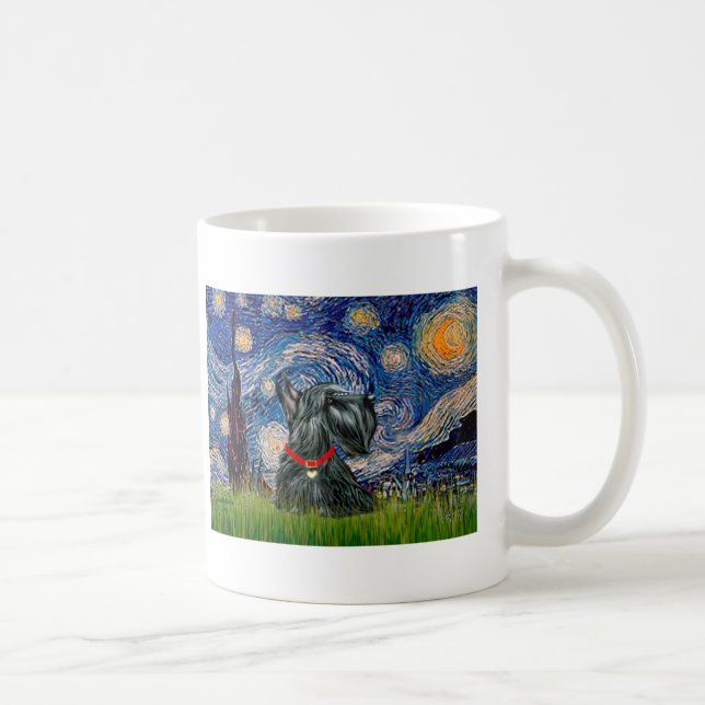 Scottish Terrier 12c -Starry Night Coffee Mug (Right)