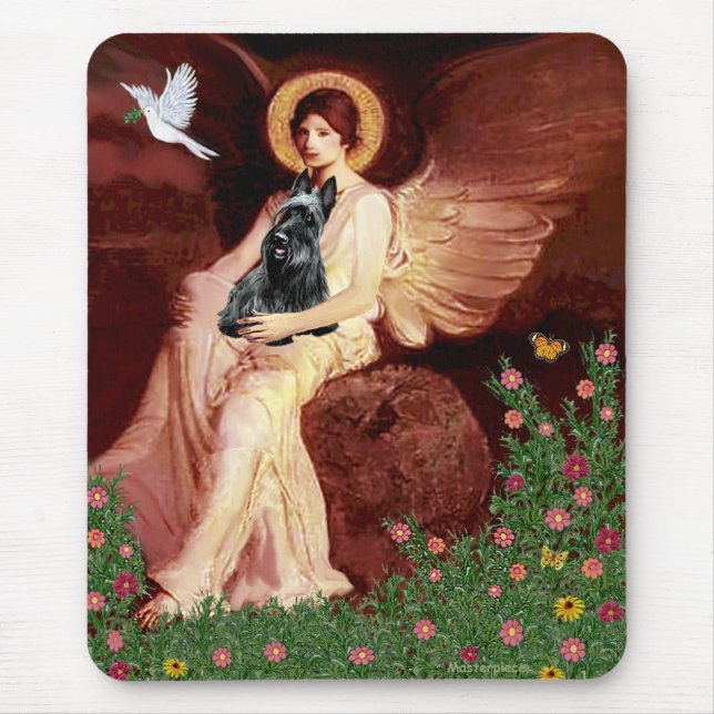 Scottish Terrier 3 - Seated Angel Mouse Mat (Front)