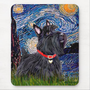 Scottish Terrier 6 - Starry Night (Vertical) Mouse Mat