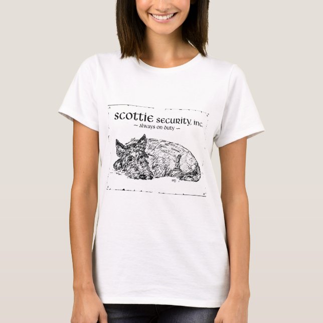 Scottish Terrier always has One Eye Open T-Shirt (Front)
