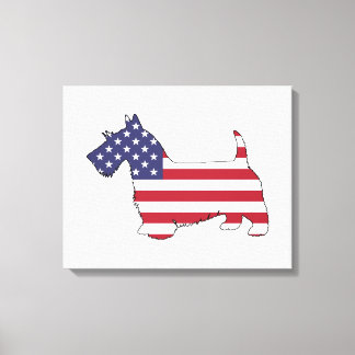 Scottish terrier - "american flag" canvas print