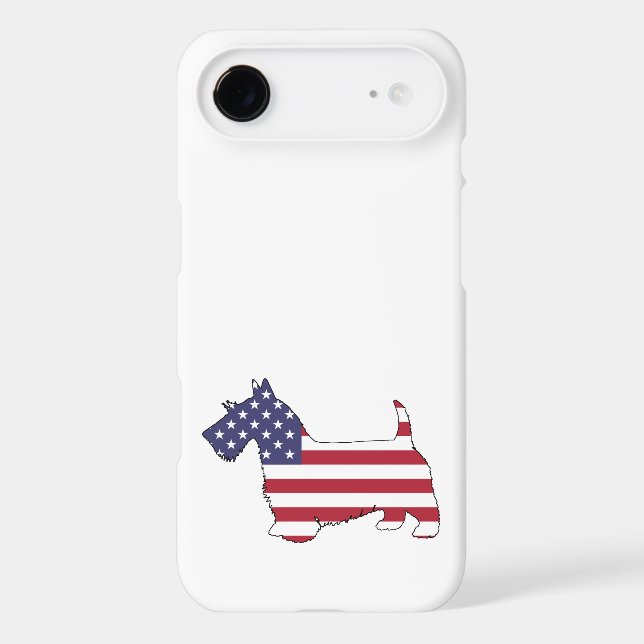 Scottish terrier - "american flag" Case-Mate iPhone case (Back)