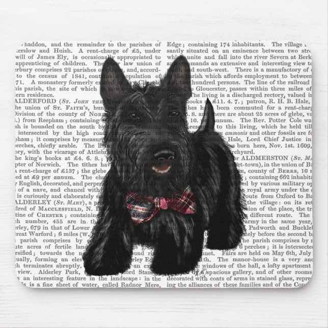 Scottish Terrier and Bow Mouse Mat (Front)