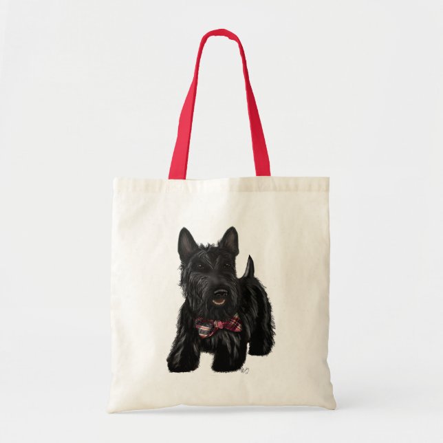 Scottish Terrier and Bow Tote Bag (Front)