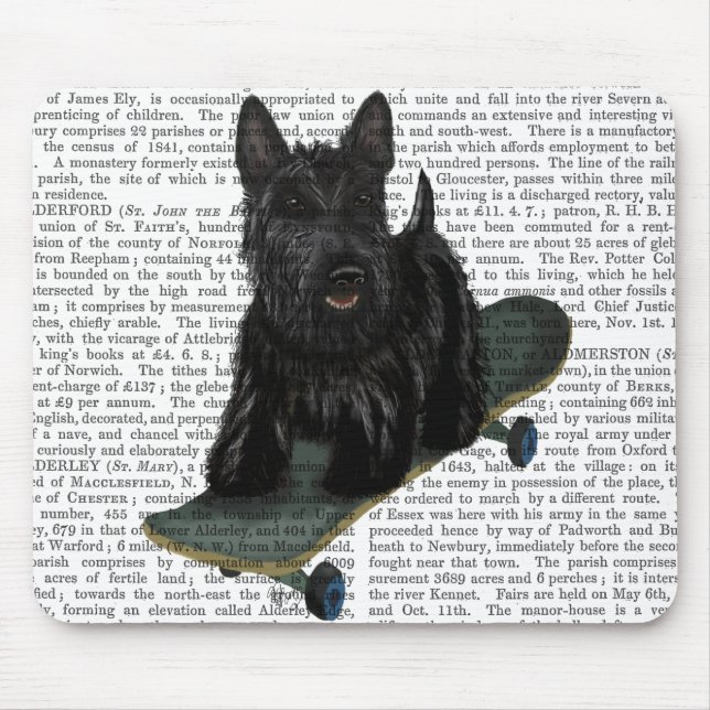 Scottish Terrier and Skateboard Mouse Mat (Front)