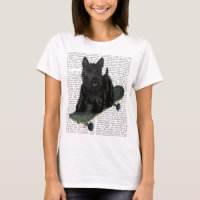 Scottish Terrier and Skateboard