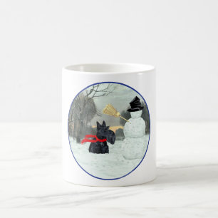 Scottish Terrier and Snowman Coffee Mug