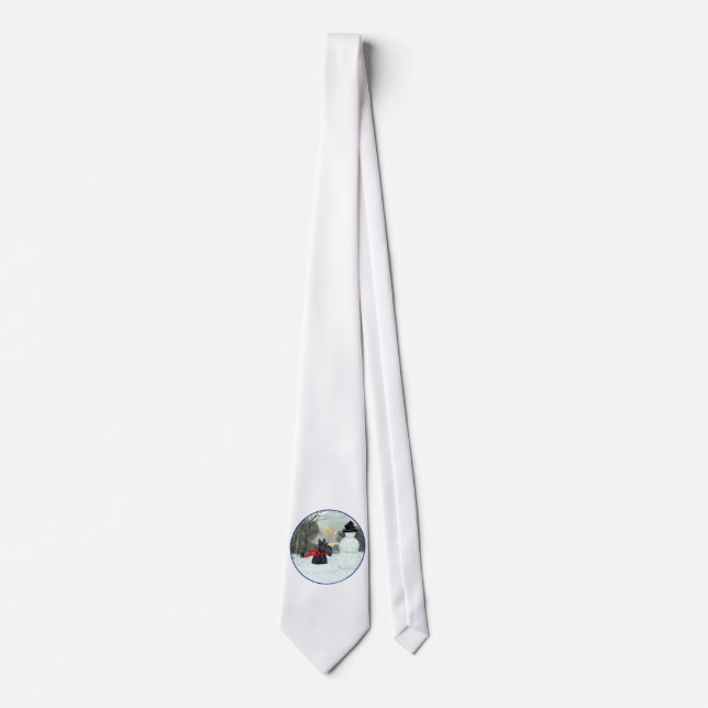 Scottish Terrier and Snowman Tie (Front)