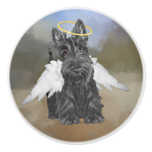 Scottish Terrier Angel Ceramic Knob