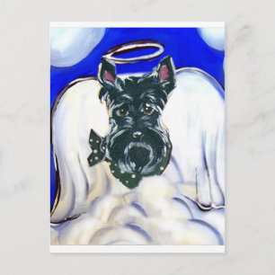 Scottish terrier angel postcard
