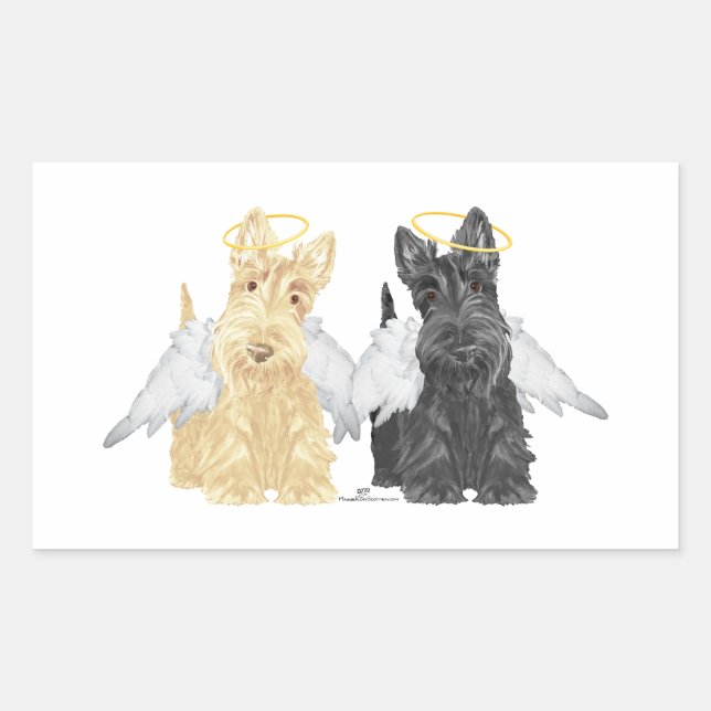 Scottish Terrier Angels Rectangular Sticker (Front)
