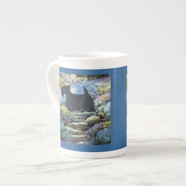 Scottish Terrier Art Gifts Bone China Mug (Front Left)
