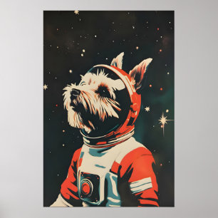 Scottish Terrier Astronaut Poster, Scottish Poster