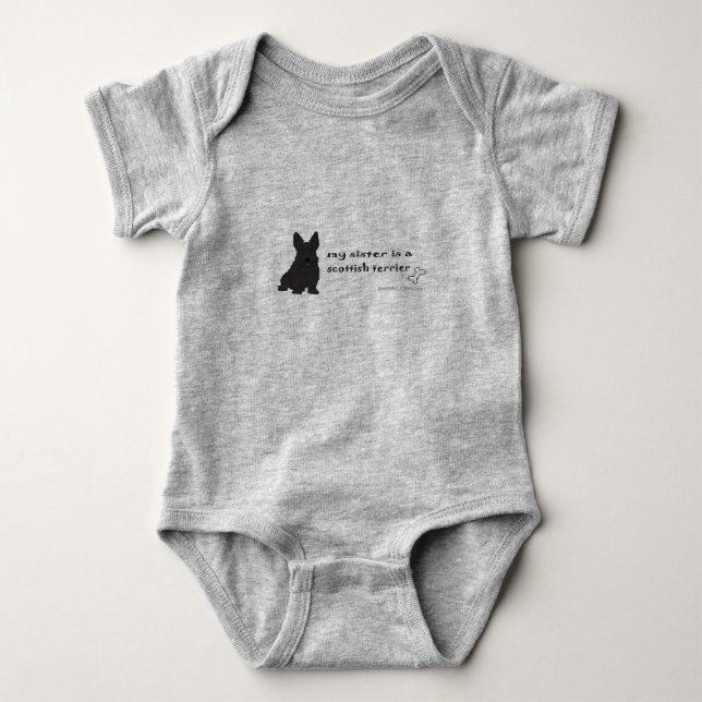 scottish terrier baby bodysuit (Front)