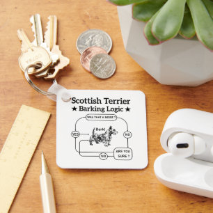 Scottish Terrier Barking Logic Funny Dog Sarcastic Key Ring
