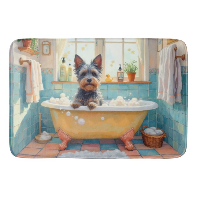 Scottish Terrier Bath Time Playful Bathroom Decor Mat (Front)