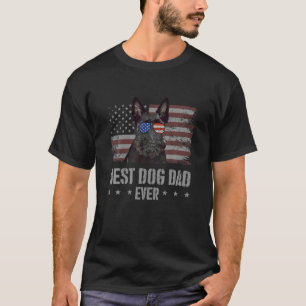 Scottish Terrier Best Dog Dad Ever Retro USA Ameri T-Shirt