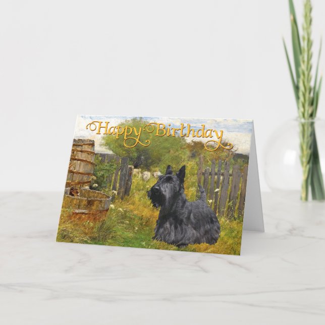Scottish Terrier Birthday Card (Front)