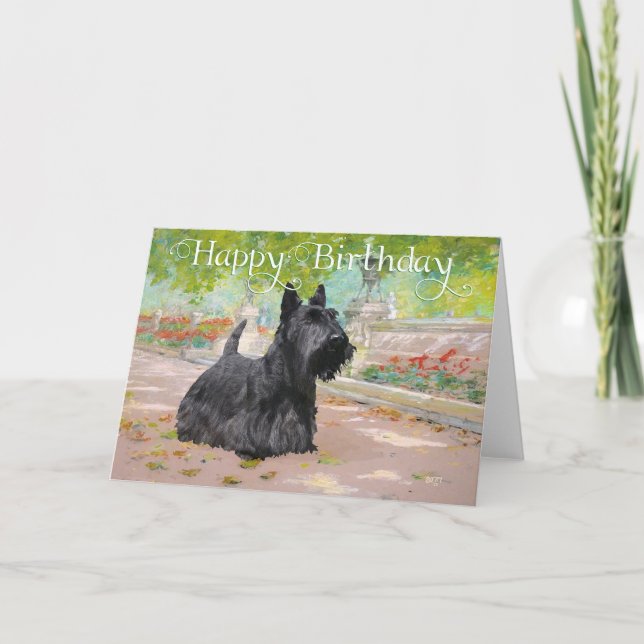 Scottish Terrier Birthday Card (Front)