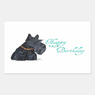 Scottish Terrier Birthday Card Rectangular Sticker