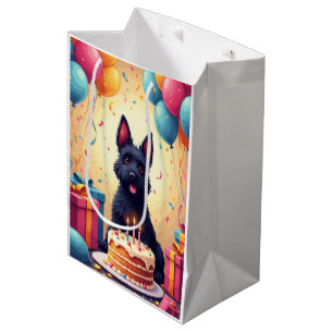 Scottish Terrier Birthday Celebration Medium Gift Bag