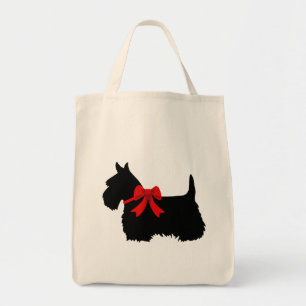 Scottish Terrier black, cletic braid, red heart Tote Bag
