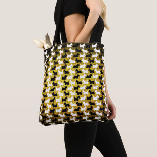 Scottish Terrier black/gold Celtic, Highland dog Tote Bag