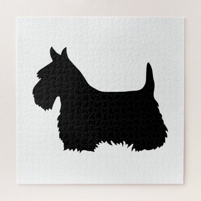 Scottish Terrier black sihouette heart/676 piece Jigsaw Puzzle (Horizontal)