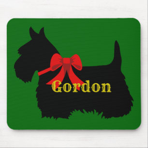 Scottish Terrier black silhouette, Island green Mouse Mat