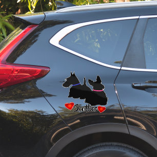Scottish Terrier/black silhouette pink/blue collar